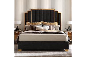 AMERLIFE King Size Upholstered Bed: A Regal Retreat with a Majestic Headboard