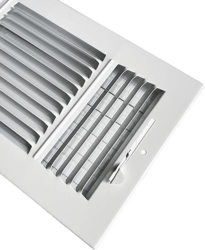 Miniatura 3 de HBW Registro de suministro de aire para techo/pared lateral de acero con cara estampada de 3 vías, cubierta de ventilación, dimensión exterior real,