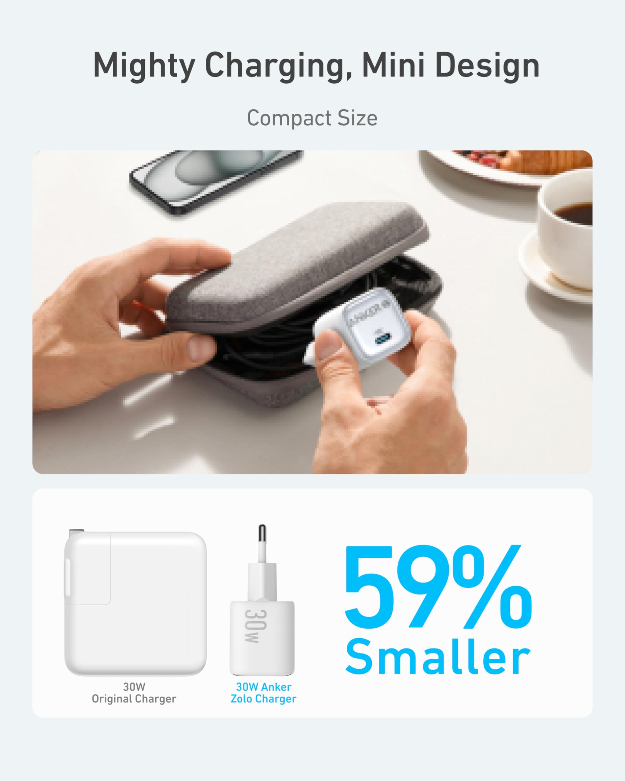 Anker Zolo Chargeur GaN Compact USB-C 30W