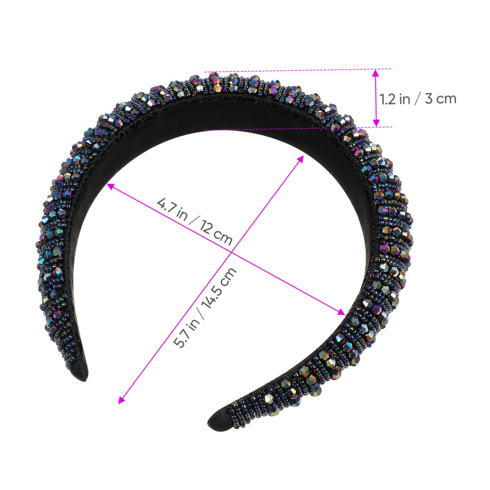 FRCOLOR 3 diademas elásticas con perlas de estrás, diademas de maquillaje, accesorios para el cabello, diadema, diadema, diadema de diamantes de imitación, esponja