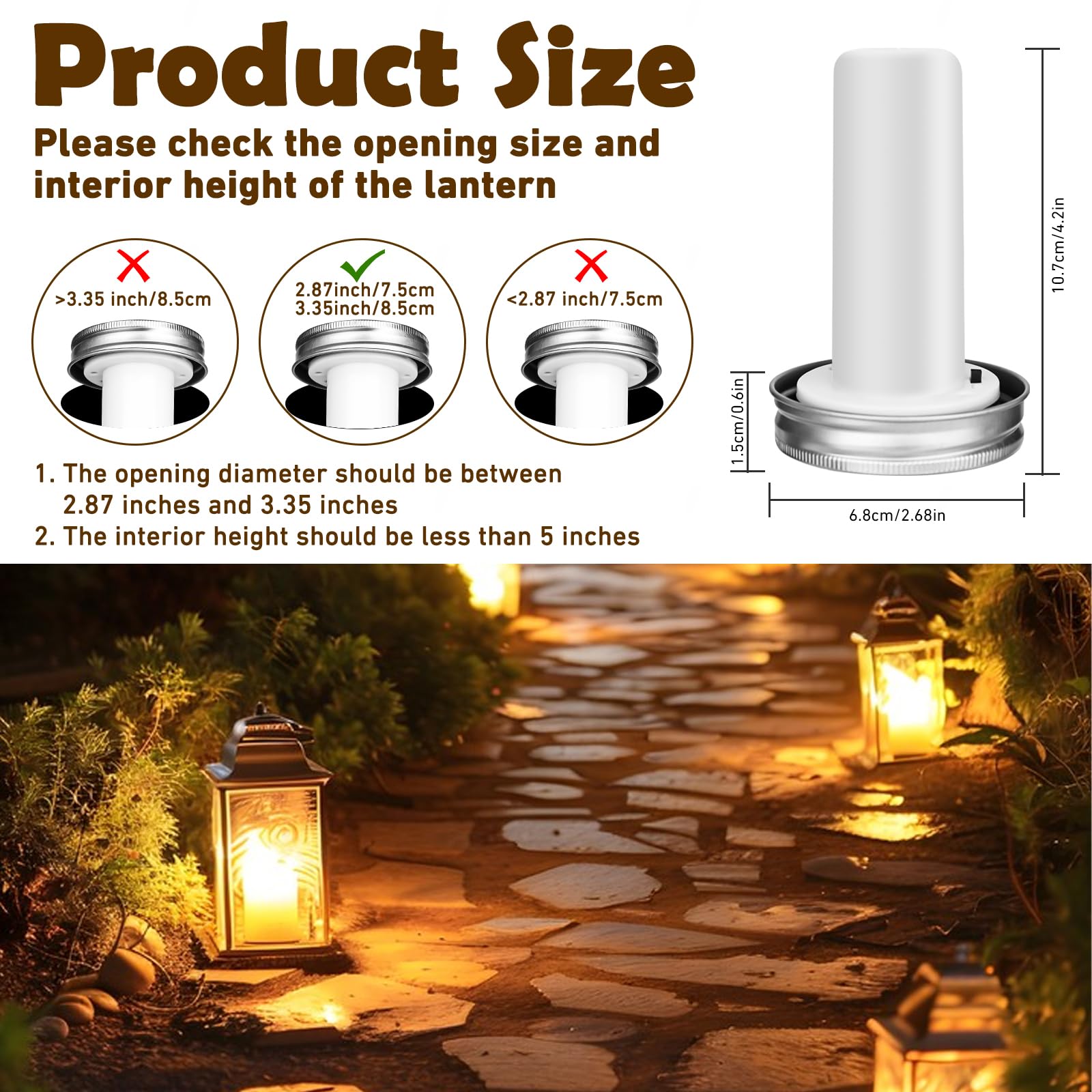 smtfcty Solar Lights Replacement Top,4PCS Diameter Solar Flame Light 3 inch Flame Bulb for Lantern Light Replacement Outdoor Hanging Lanterns DIY Table Lights Garden Patio Decoration - Image 2