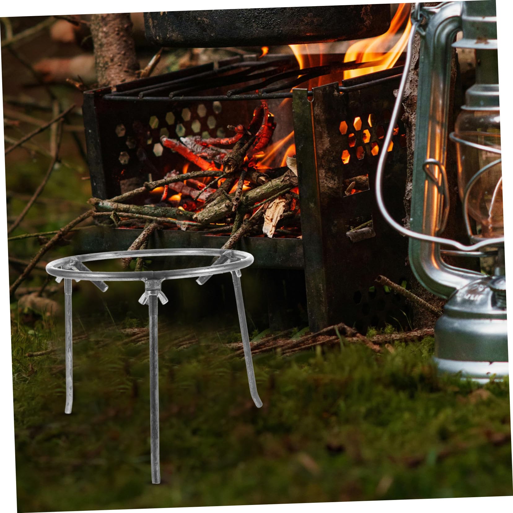 Resistente para Cocina Exterior Soporte Estable para Wok y Parrilla Desmontable y Fácil de para Camping y Barbacoas al Aire