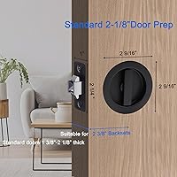 Vista 5 de Dontay Cerradura de paso de puerta de bolsillo y tirador de borde, sin bloqueo, montaje empotrado, herrajes ocultos de perfil bajo, mango plano