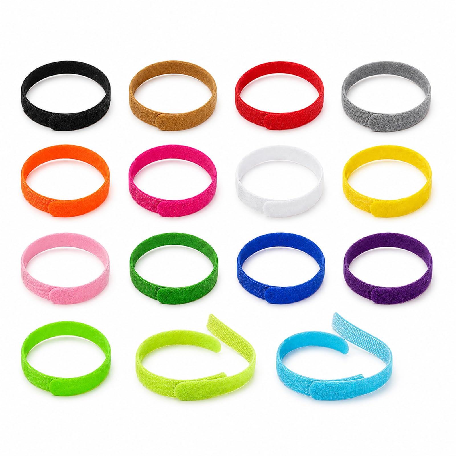 TRACOMPAN 15Pcs Newborn Puppy & Kitten ID Collars, Adjustable Soft Velvet Whelping Collars with Velcro, Assorted Colors