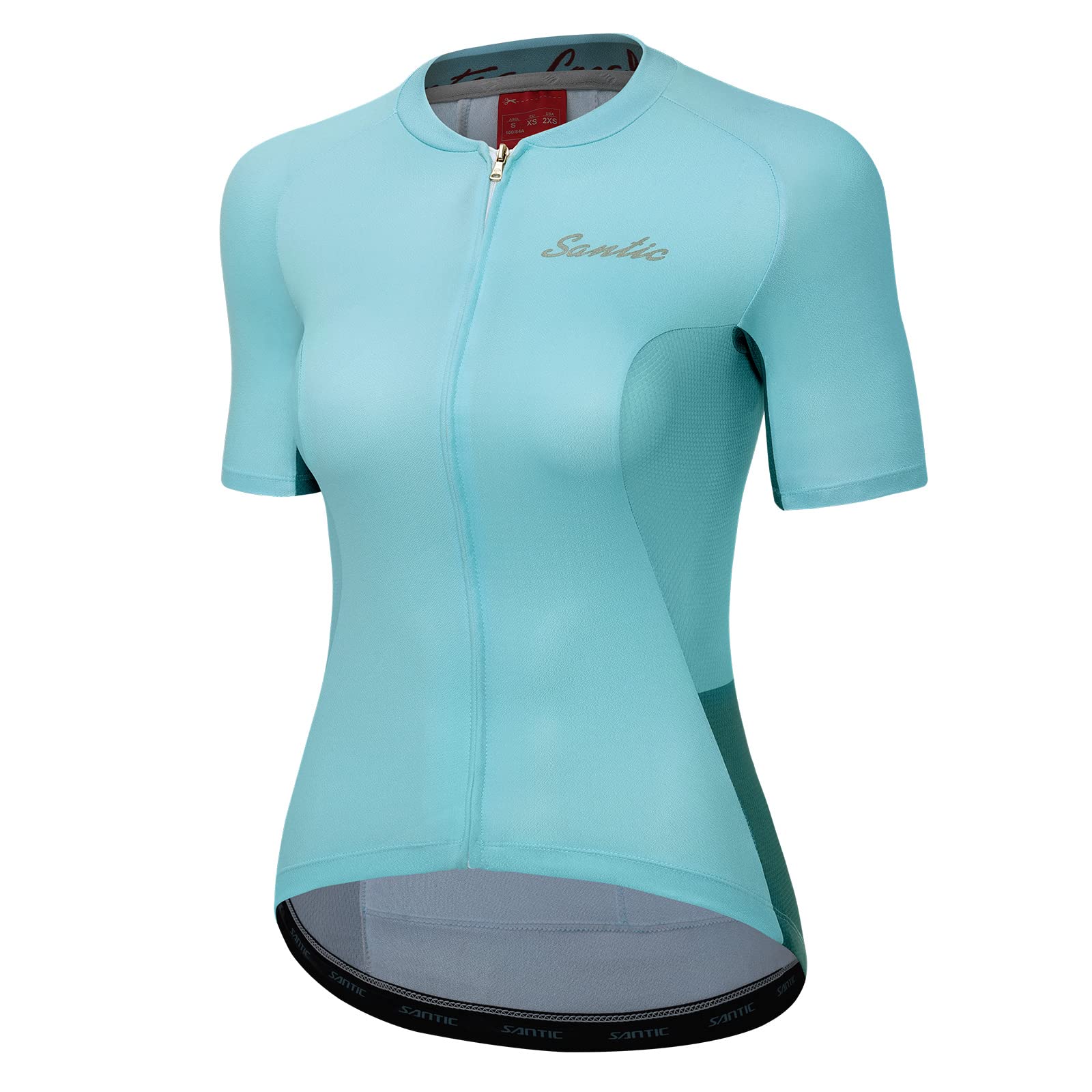 SanticWomen Cycling-Jersey Short-Sleeve Bike-Jersey - Full Zip Tight Tops 2020 Summer