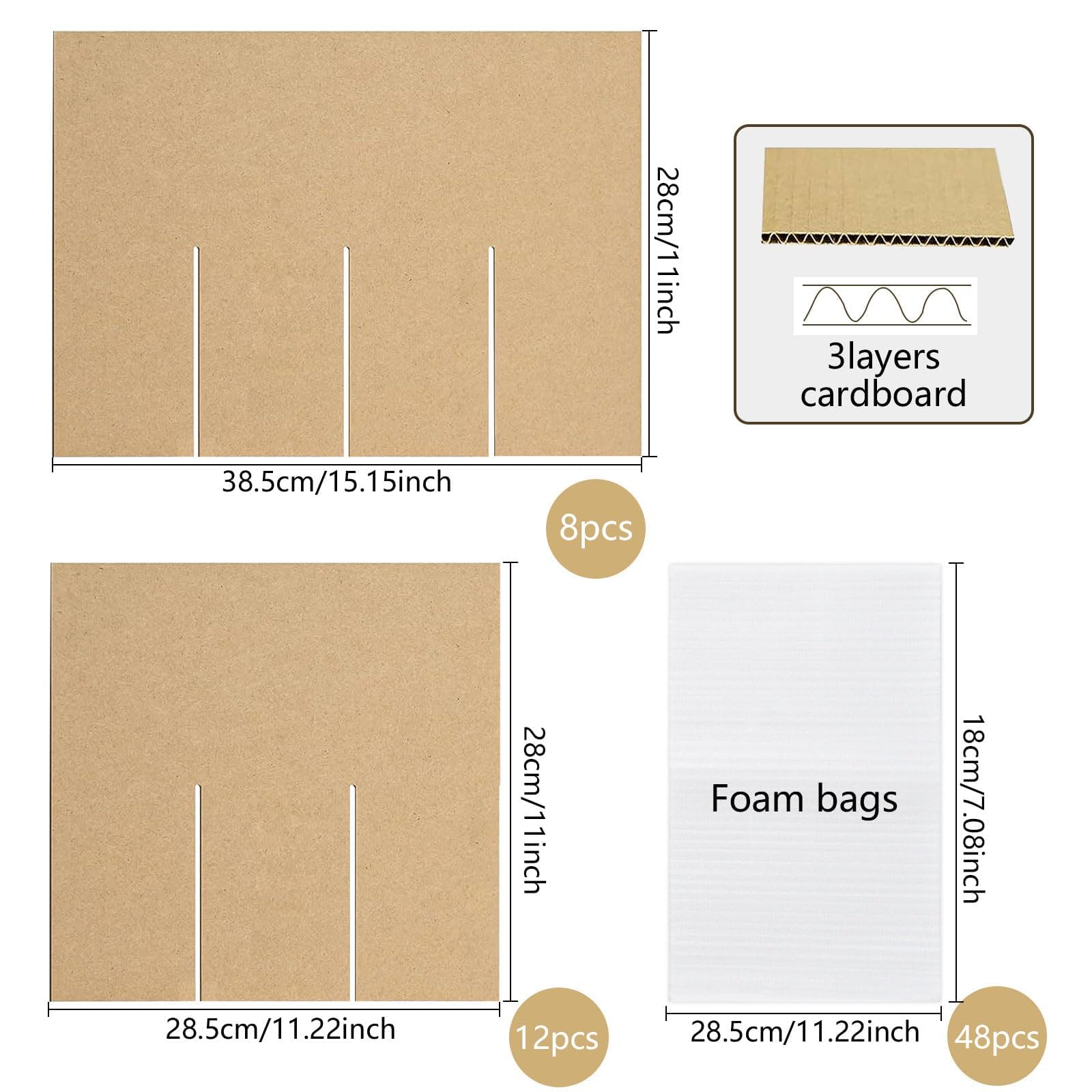 Cartons Déménagement Verres 40x30x30 cm Lot 20 Cartons 48 Sacs Mousse pour Verre, Vaisselle, Bouteilles Fragile