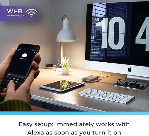 Miniatura 4 de GLOBE Bombilla eléctrica 50589 LED inteligente A19 que cambia de color, WiFi de 2.4 GHz, equivalente a 60 W, 800 lúmenes, funciona solo con Alexa, 1