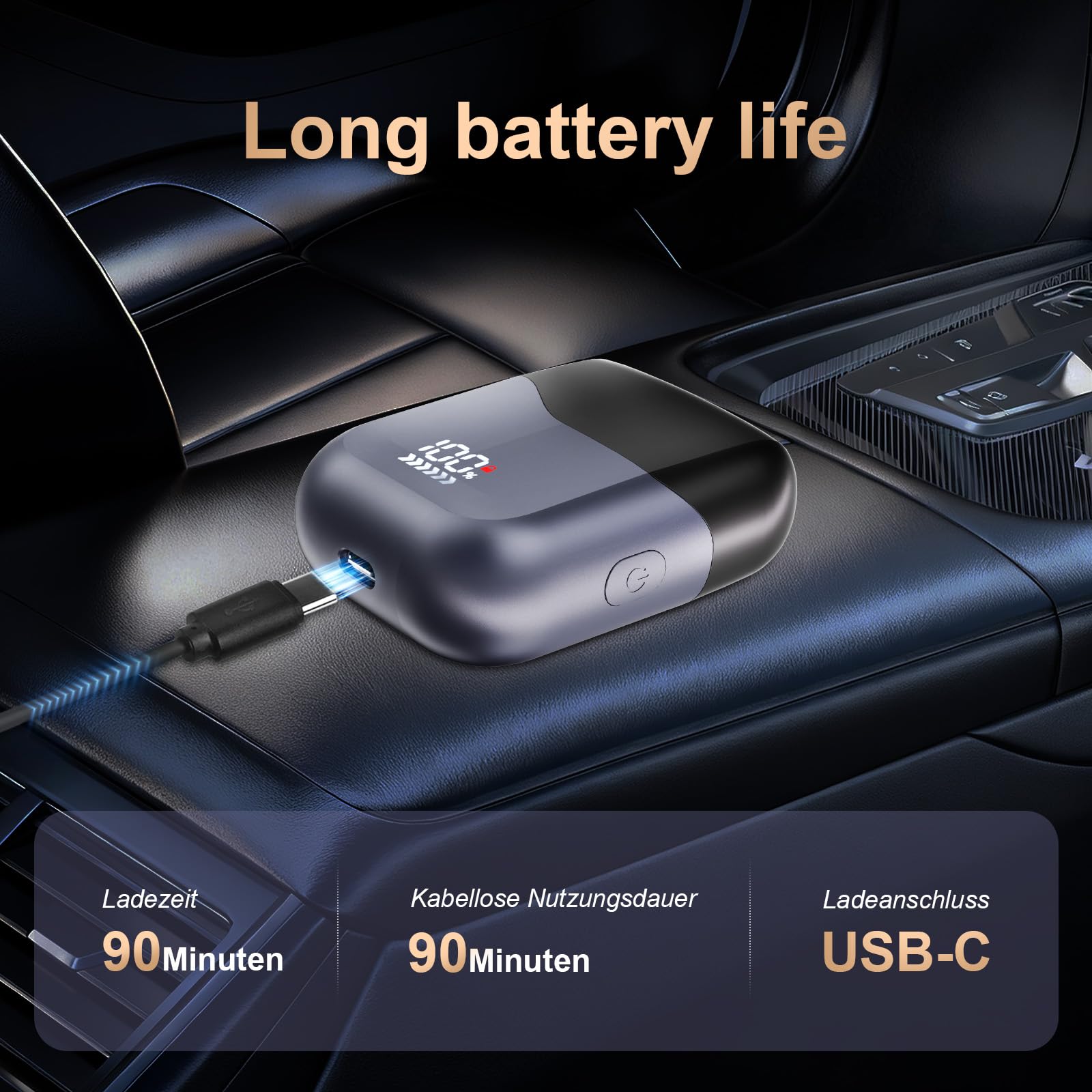 Macchiatto Golarka męska, elektryczna golarka z wyświetlaczem LED, głowica narzędzia do pływania 4D, IPX7 na mokro i sucho, stacja ładująca USB-C do twarzy i brody, żelazna szara