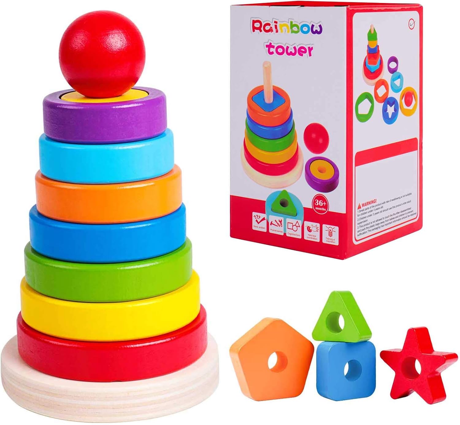 Rolimate Wooden Ring Stacking Toy, Colourful Rainbow Tower Classic Toy for  3 4 5 6 Year Old Boys Girls Wooden Stacking Toy Educational Montessori Toy  Best Birthday Gift: Amazon.de: Toys