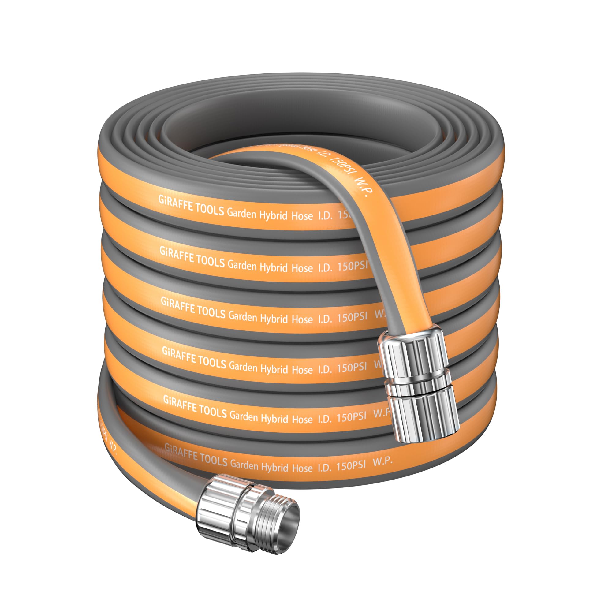 Giraffe Tools Garden Hose 100FT, 5/8" Lightweight Lay Flat Water Hose, Custom Length, Flexible, Leakproof Hybrid Hose Pipe with Male to Female Fitting