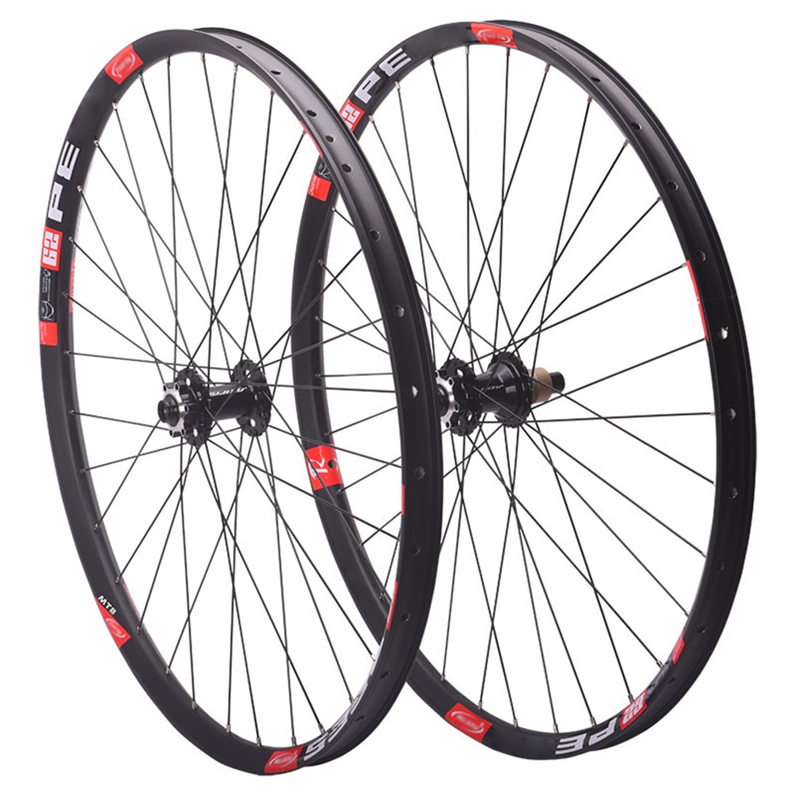Ruote per Mountain Bike da 26"/27,5"/29" con Perno Passante, Ruota Anteriore e Posteriore, Freno a Disco, Cerchio in Lega di Alluminio, 32 Fori, 8, 9, 10, 11, 12 velocità