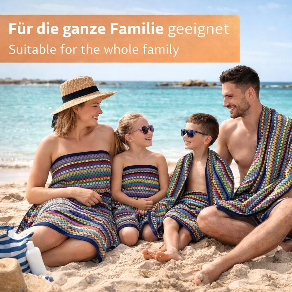 Betz 2 Stück Badetücher XXL Duschtücher Saunatuch Badetuch 100% Baumwolle Duschtuch Karo BUNT Größe 80 x 200 cm