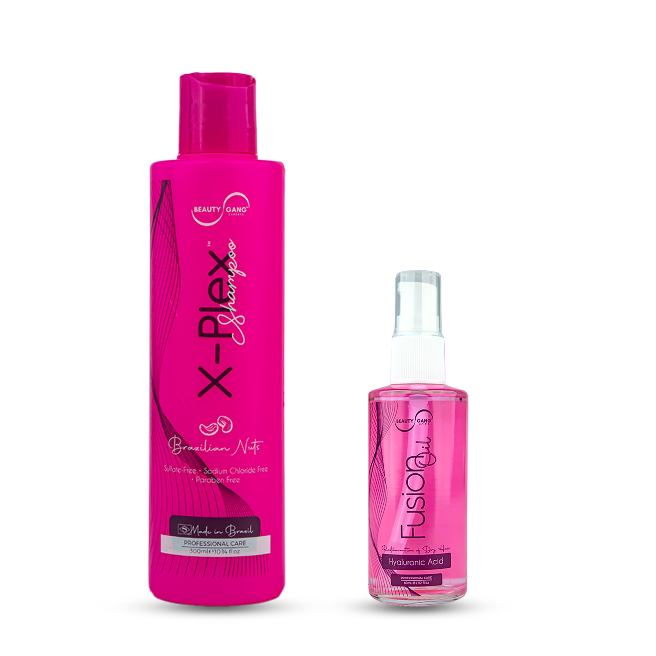 BEAUTY GANGExperts COMBO- X-PLEX SHAMPOO 300 ml & FUSION OIL 60 ml (Pack of 2)