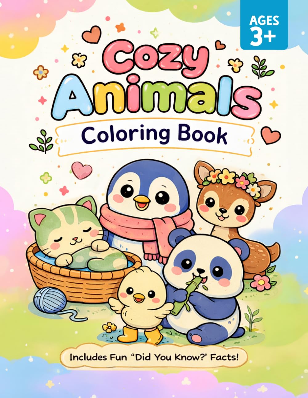 Cozy animals coloring book