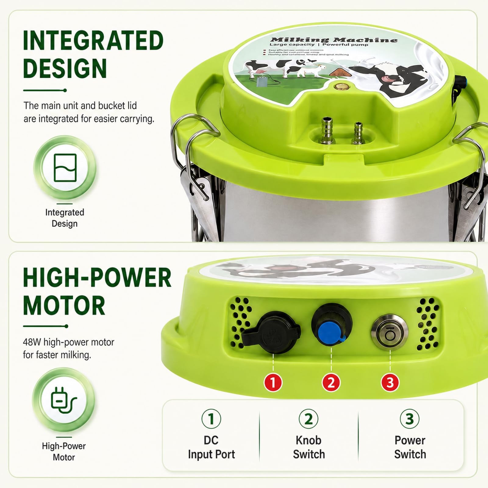 Mungitrice per Mucche con Batteria 5200mAh E Pulsazione