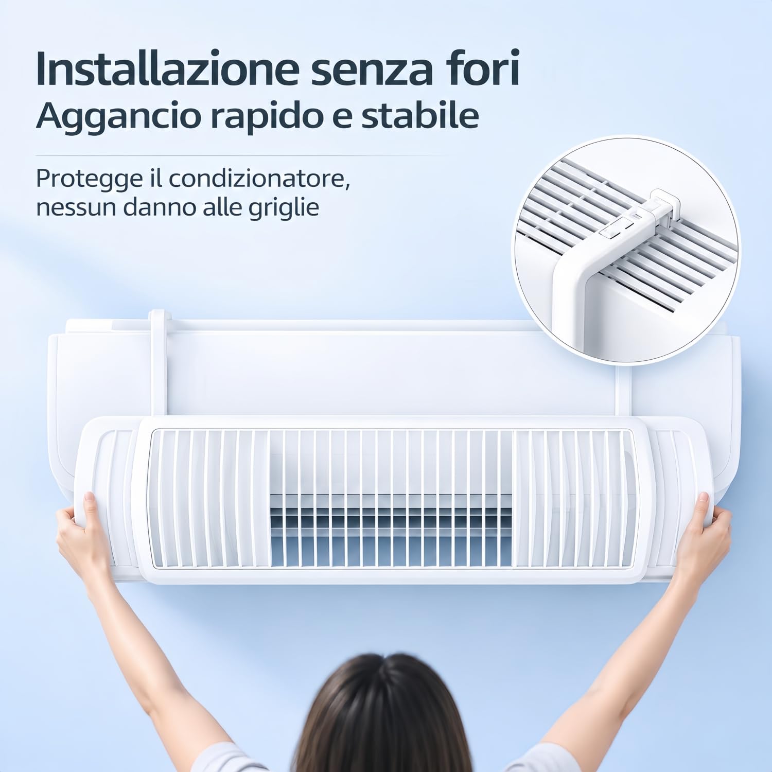 Deflettore Condizionatore, Deviatore Aria Condizionatore Regolabile Retrattile 60-95CM, Deflettore Condizionatore Universale Anti Soffiaggio Diretto ABS Bianco per Casa Ufficio Camera BANJEKT