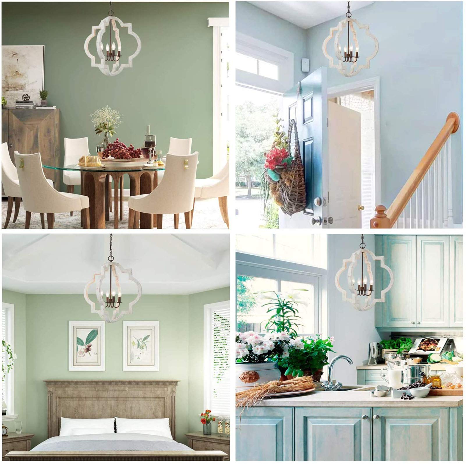 YRYRYW Antyczne eleganckie podczas świateł do salonu sypialnia jadalnia, Hyun wyłącz światła, e14 rustykalny vintage drewniany żyrandol z korytarza, lampka sufitowa Shabby Chic w stylu, francuskie