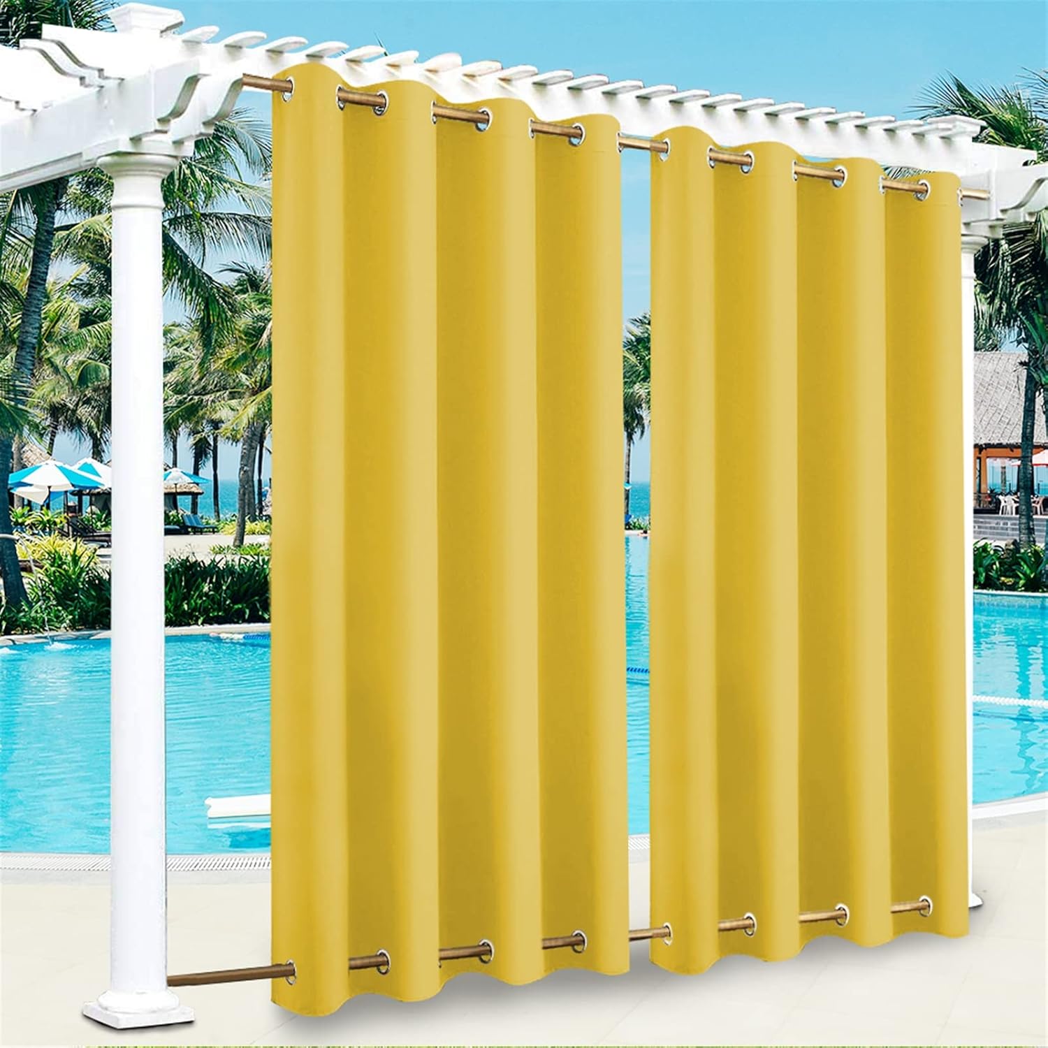 SK Studio Outdoor Curtains for Patio Waterproof Sunlight Block