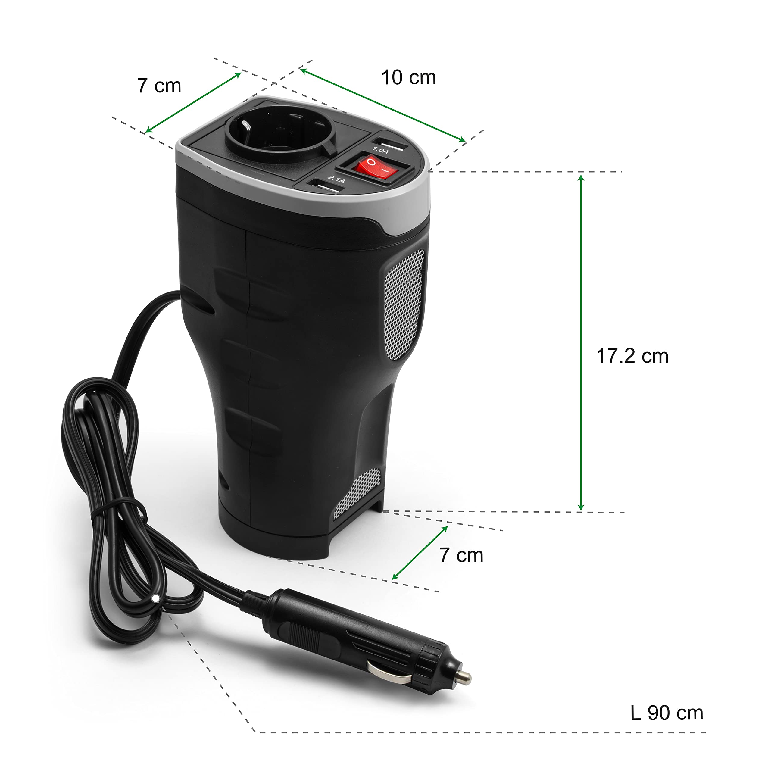 Technaxx Przetwornica napięcia samochodowego z 2 portami USB TE13, przetwornica napięcia, falownik