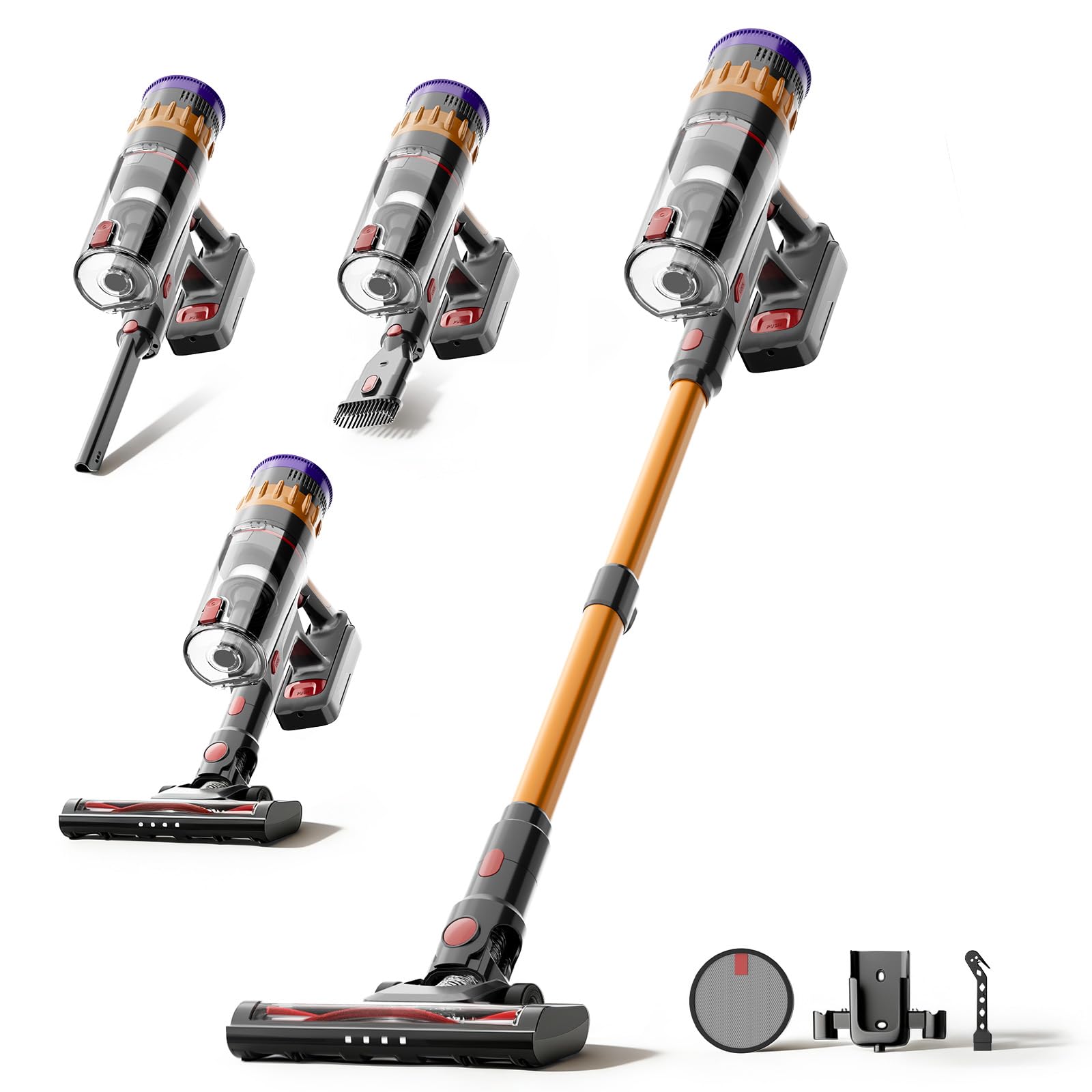 Lefant V1 Aspirapolvere Senza Fili 40000Pa, Scopa Elettrica con LED Touch | Anti-Groviglio, Filtrazione 5 Stadi, 42 Min Autonomia, Batteria Rimovibile, 750ml, per Pavimenti, Tappeti e Peli Animali