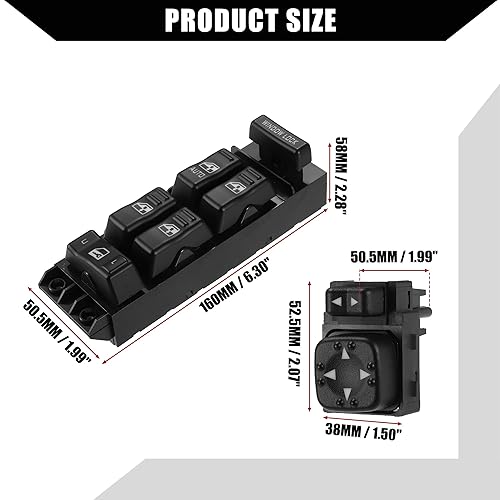 Miniatura 5 de No.15720127 Interruptor de control de ventana de coche y botón de interruptor de espejo eléctrico para Chevrolet Avalanche Silverado Suburbanlado
