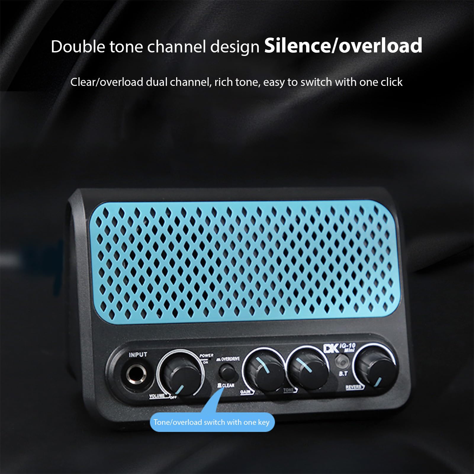 Piccolo amplificatore per chitarra elettrica portatile da 10 W, effetto riverbero pulito a 2 canali, tecnologia BT, altoparlante per chitarra con connessione per cuffie per