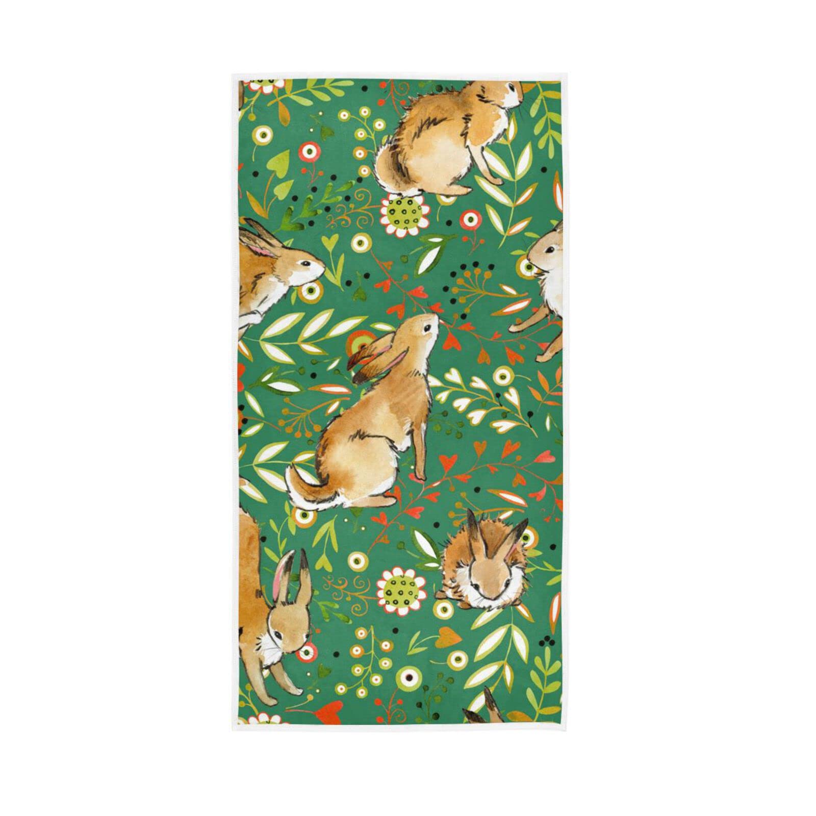 LSRCPD Hand Towels Cute Bunny Hare Rabbit Decor Fingertip Soft Face Towel Absorbent Bathroom Kitchen Towels