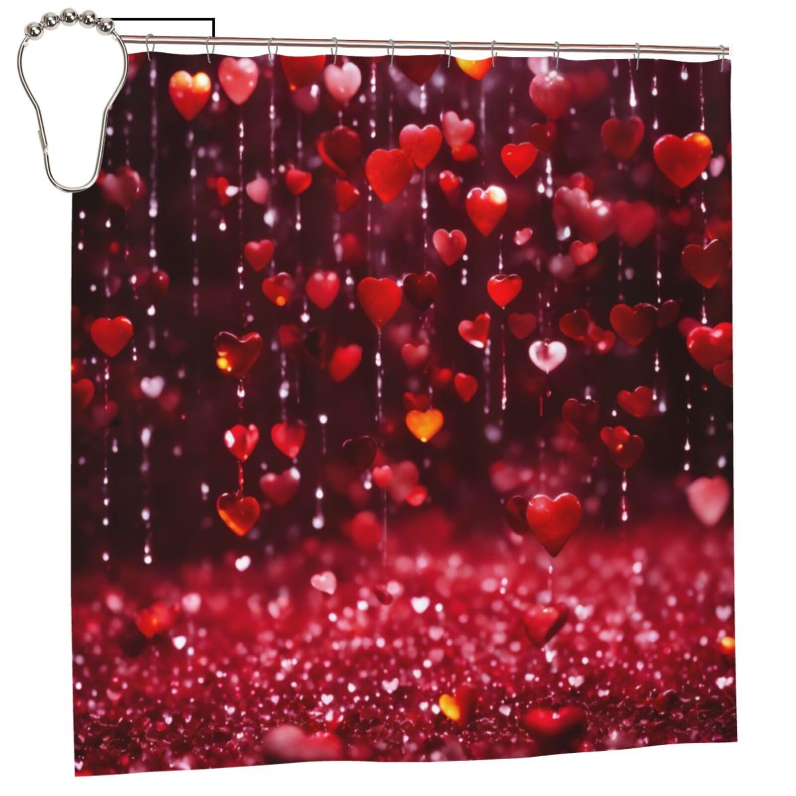 Rideau de douche polyester cœur abstrait 183x183 cm