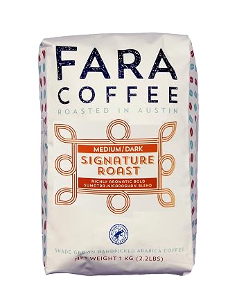 Fara Coffee, Whole Bean Signature Roast, Medium/Dark, 2.2 Lb