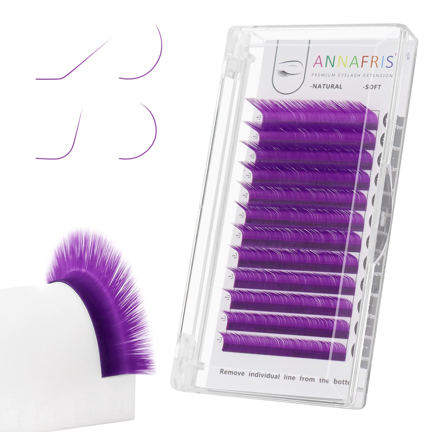 Colored Eyelash Extension Classic Purple 0 10 D Curl 8-15mm Mixed Volume Lash Extension Individual False Eye Lashes