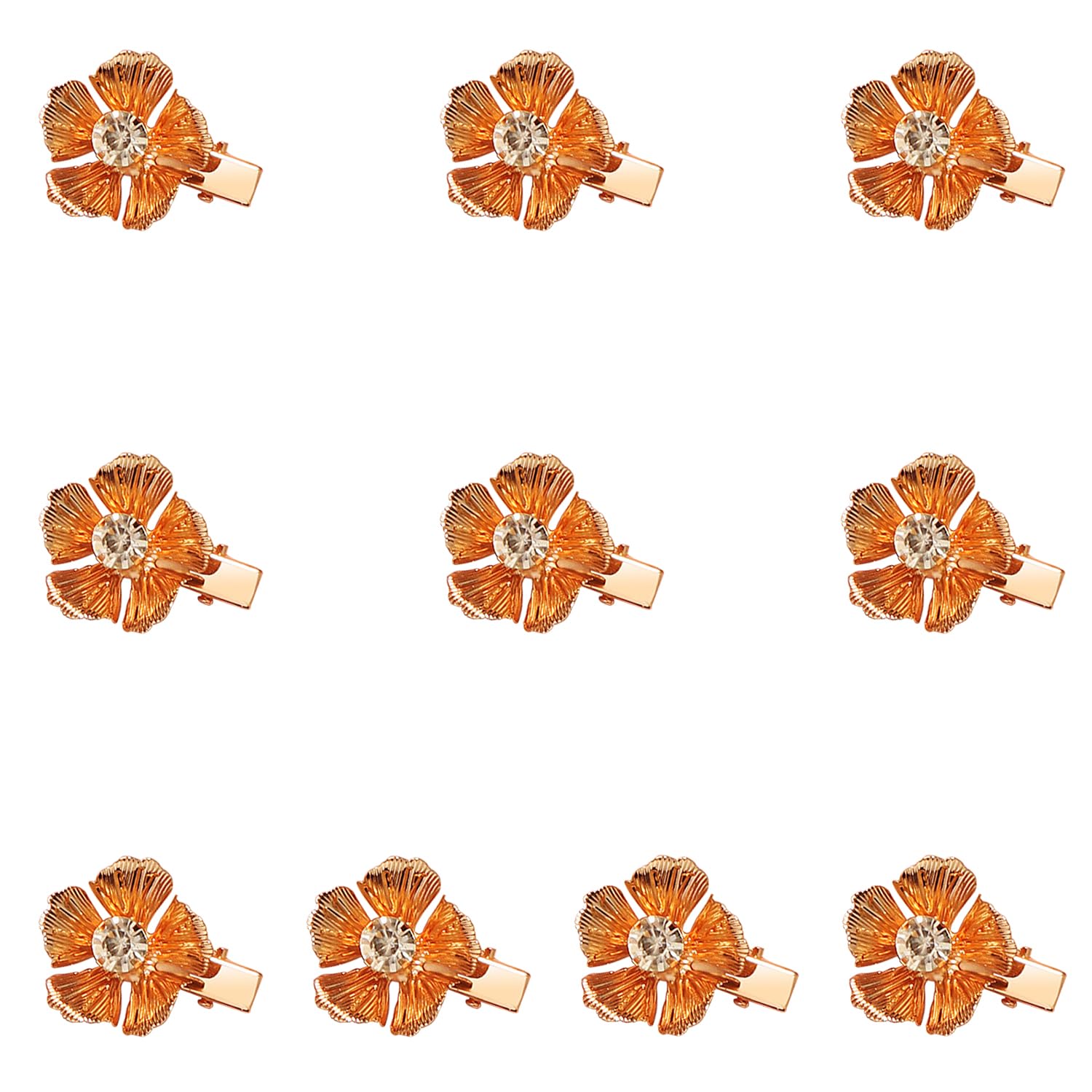 Crystal Hair Clips, Vintage Rhinestones Bobby Hair Pins, Hollow Geometric Hair Barrettes, Elegant Metal Hair Clips Hair Accessories Headwear Styling Tools for Women Girls (B)