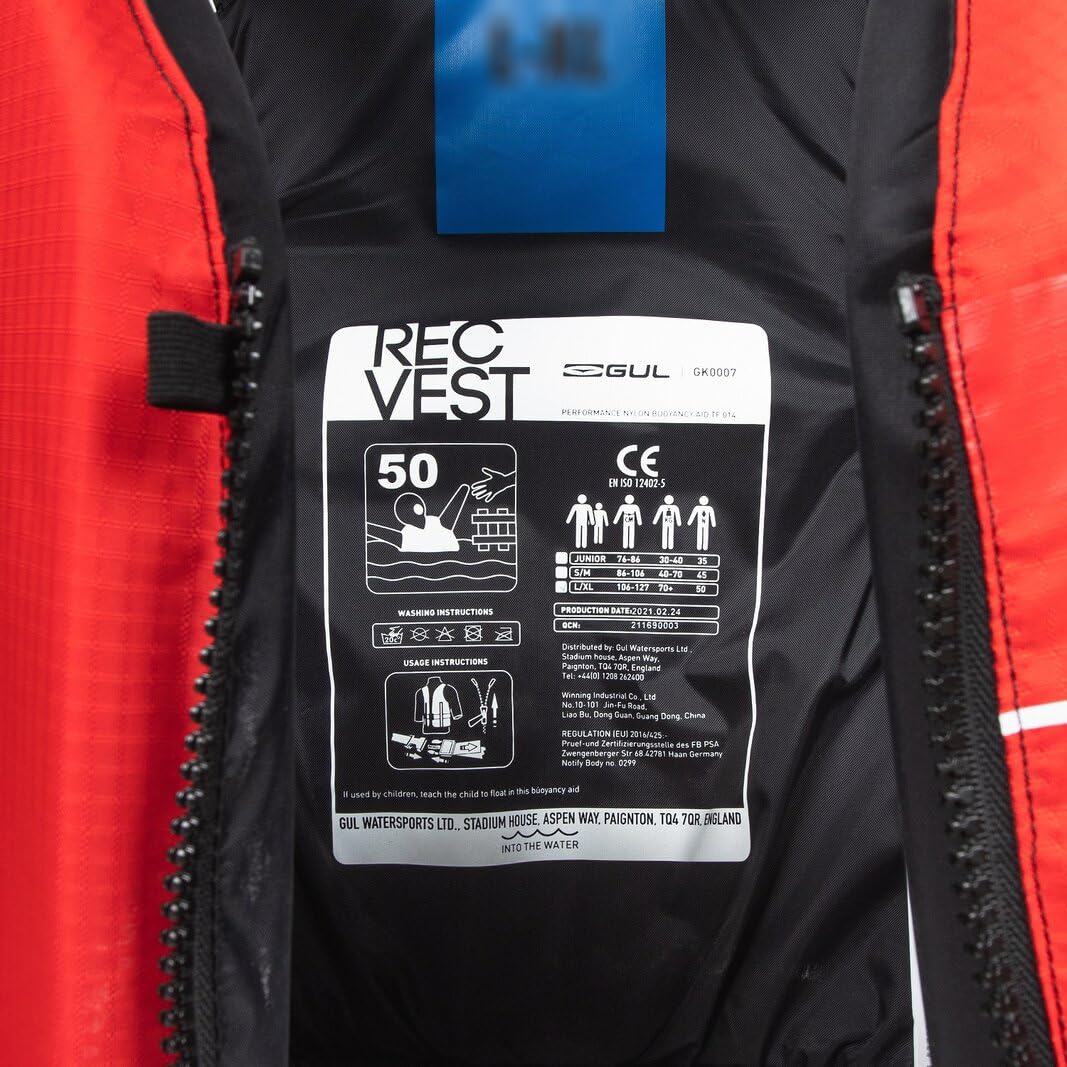 GUL Recreation Vest Top - Rot Schwarz - Leicht