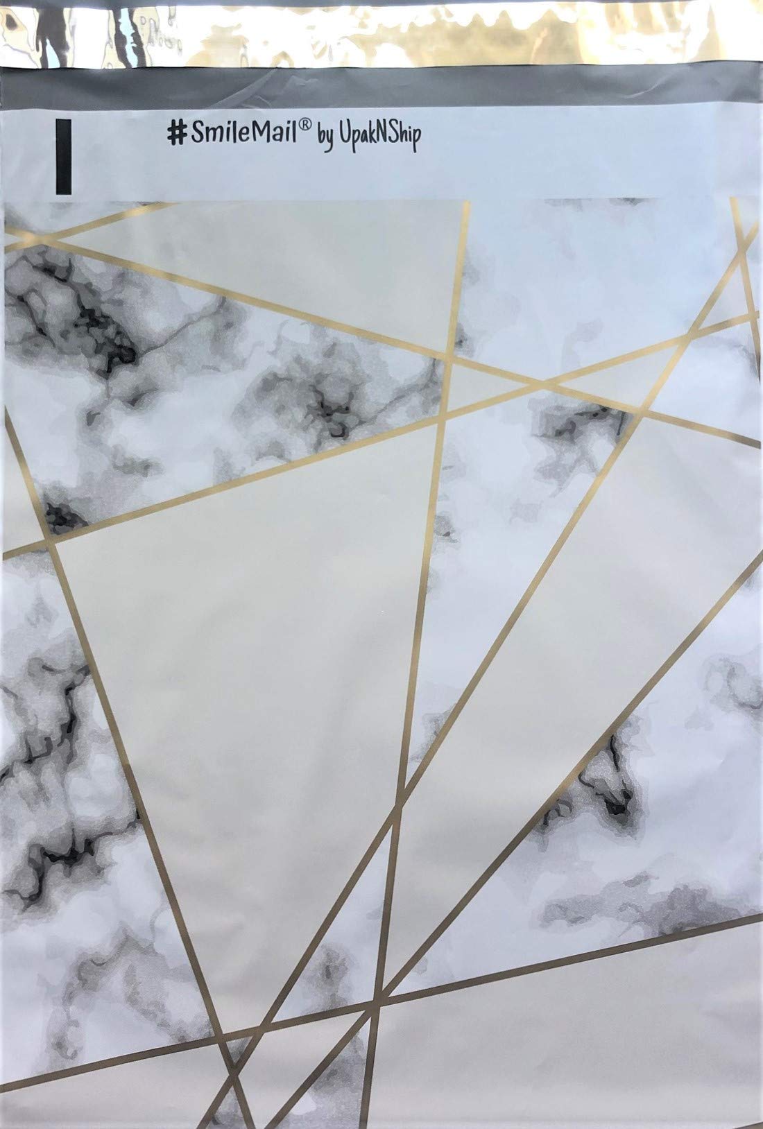 10x13 - Elegant Marble Stone Designer Printed Poly Mailers Shipping Envelopes Self Sealing Boutique Chic Custom Bags (30 Pcs)