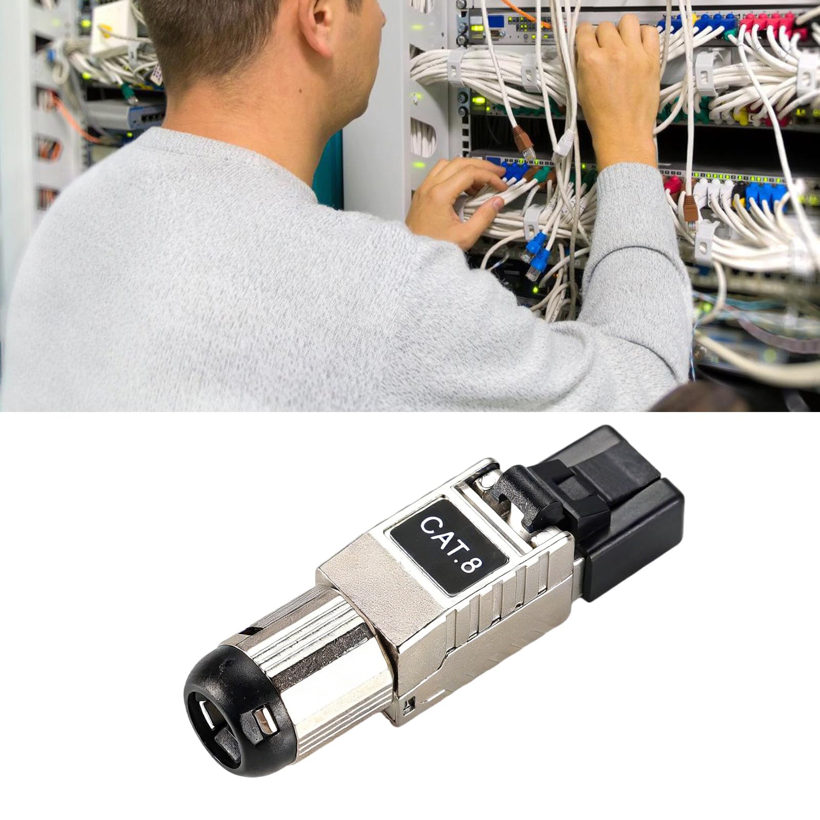 CAT8-Netzwerkstecker aus Metall für 10-Gigabit, 10pcs / set, 10pcs/set