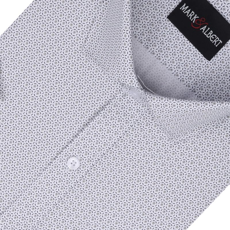 Image of MARK & ALBERT Men's 100% Cotton Printed Half Sleeves Regular Fit Shirt for Men