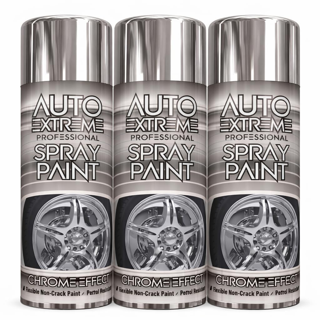 Balaju Height 3X BH Auto Extreme Professional Chrome Effect Spray Paint, Flexible Non-Crack Formula, Petrol Resistant, 400ML, Pack of 3