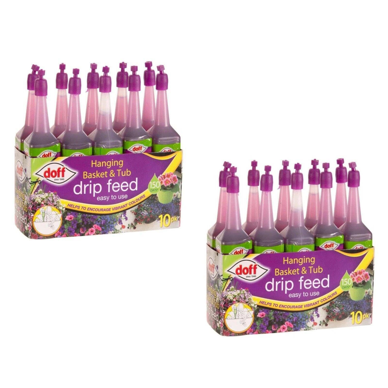 HOCHSTE® Doff Hanging Basket & Tub Drip Feeders 10pk – Pre-Filled, Mess-Free Plant Food Solution for Healthy Growth, Vibrant Blooms & 150 Days Feeding Purple 2 Pack (20 Pieces)