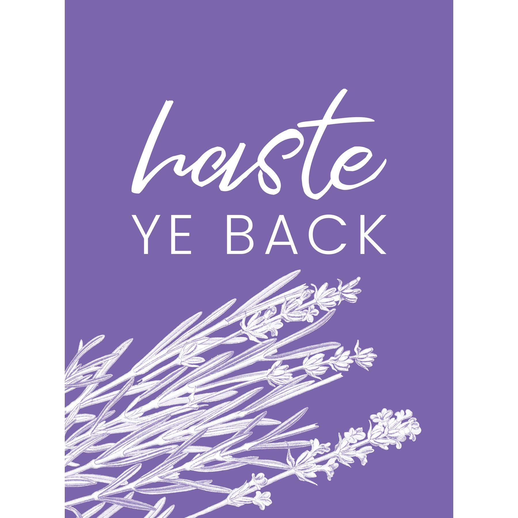 Scotland Flower Quote Haste ye Back Large Canvas Wall Art Print