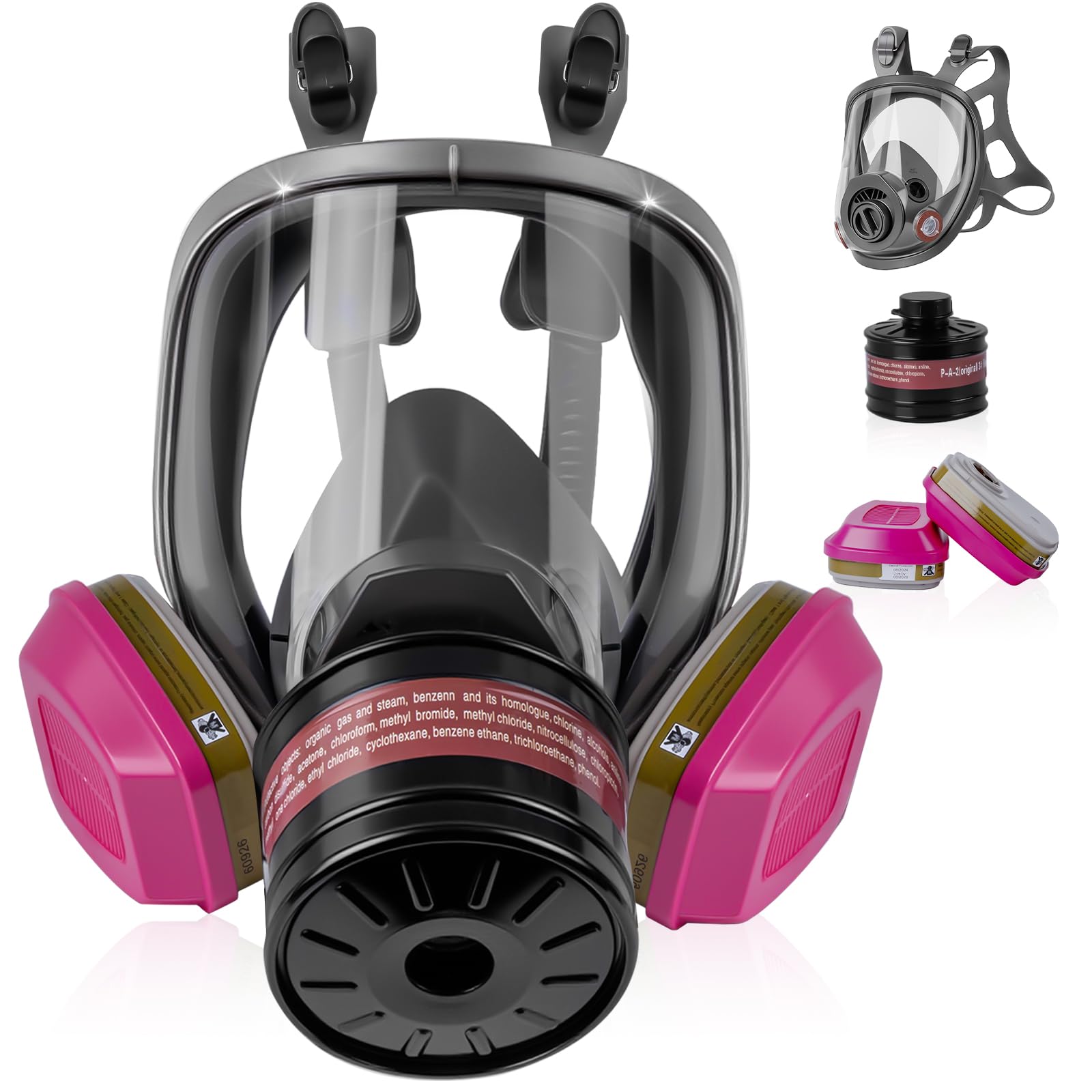 DADUMK Full Face Respirator Mask - Gas Masks Survival Nuclear and Chemical for Asbestos, Fume, Resin, Dust and Chemical