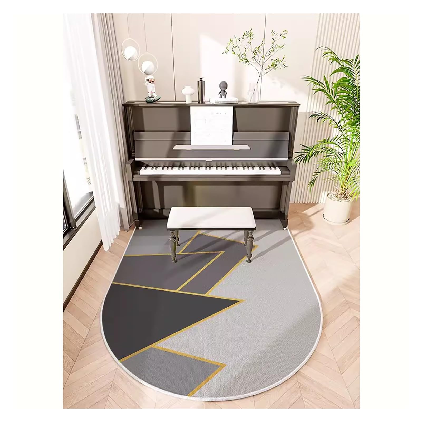Tappeto Antiscivolo per Pianoforte Verticale, Tappeto Lavabile per Pianoforte Verticale, Tappetino insonorizzante, Cuscinetto Ammortizzante, Tappeto per Pianoforte Spesso 0,39'' PE