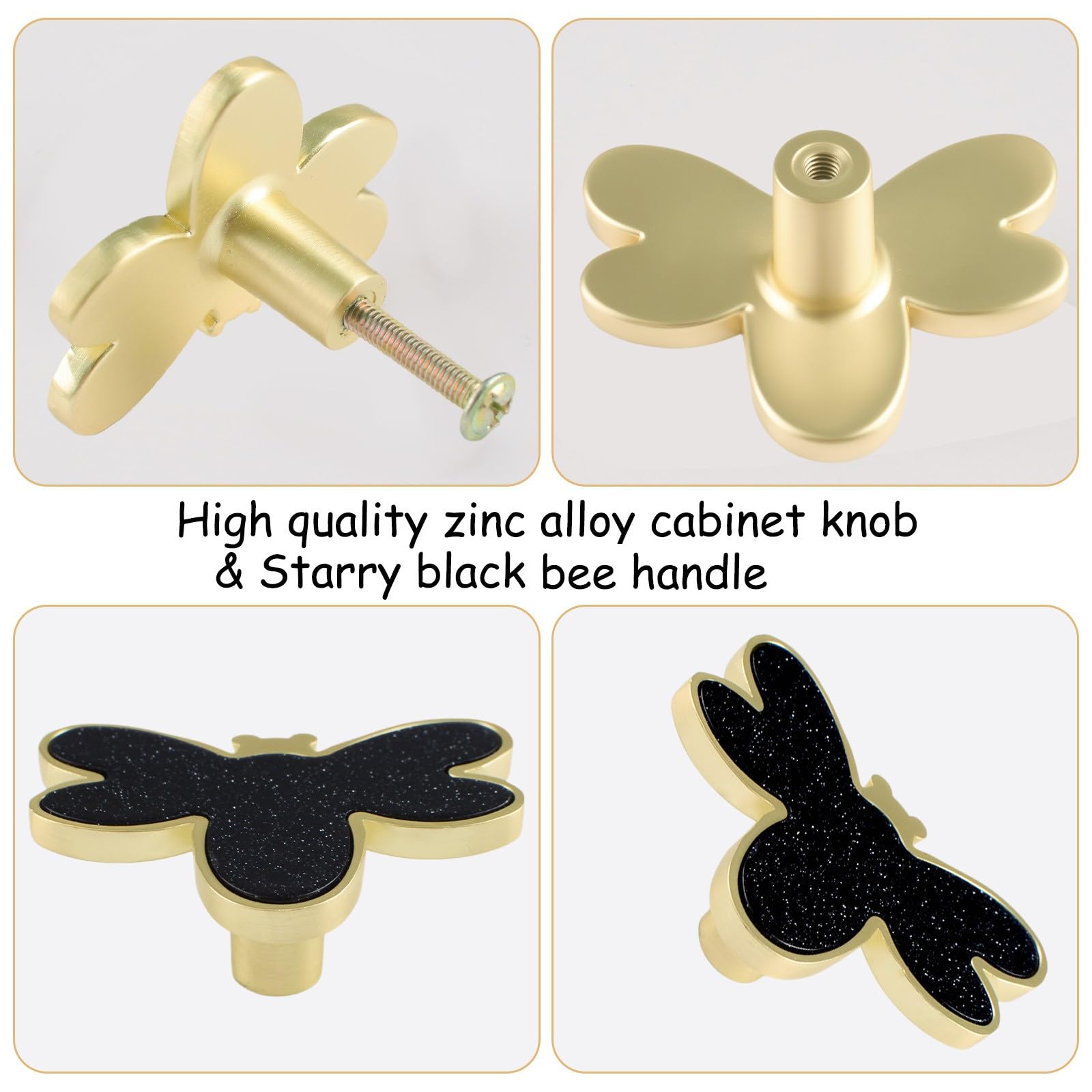 MOROBOR Decorative Bee Kitchen Cabinet Knobs - Image 4