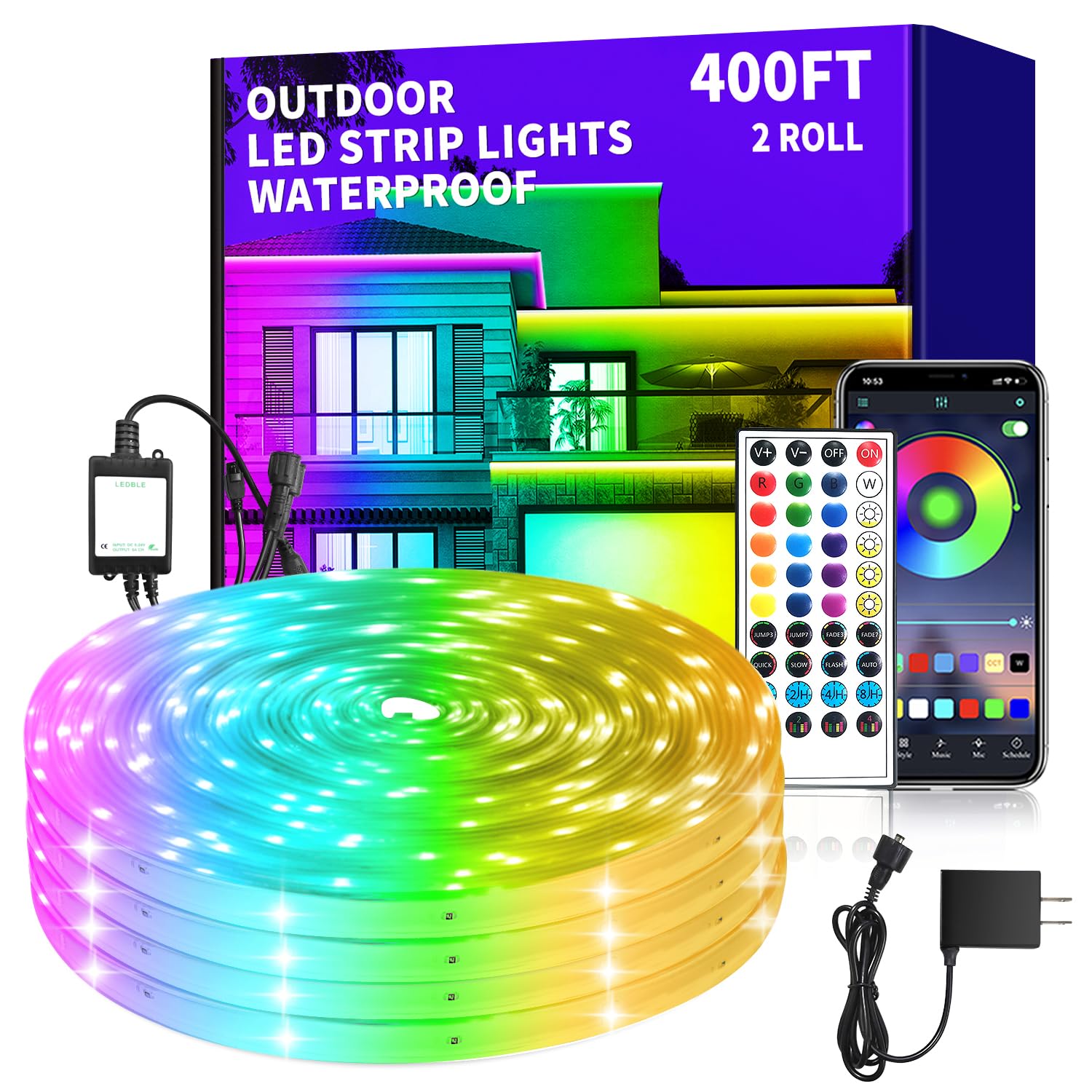 Amazon.com: vimeepro 400ft Outdoor LED Strip Lights Waterproof