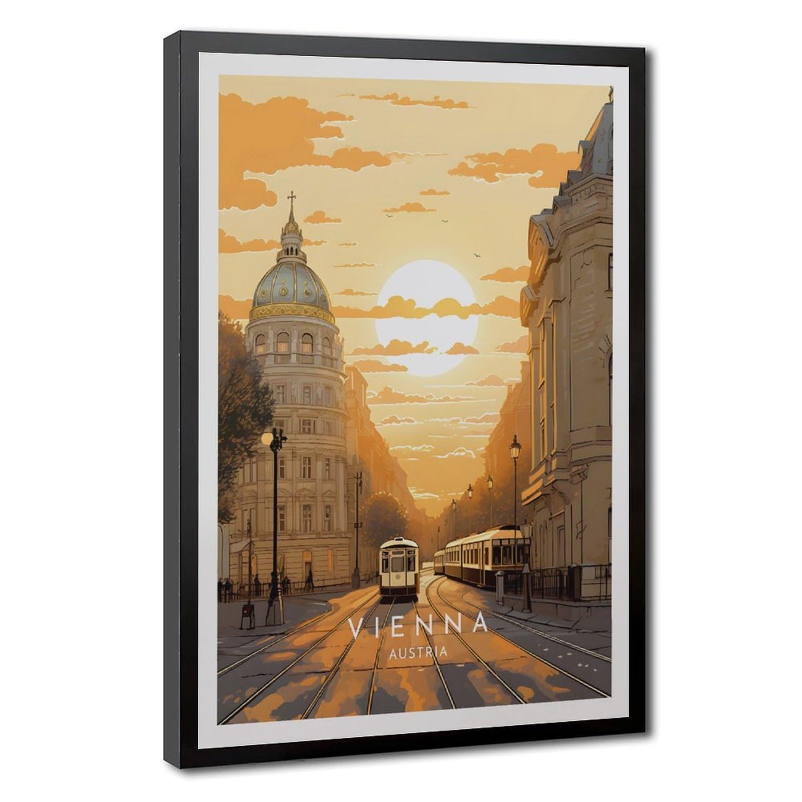 Pyberon Austria, Vienna Art Poster Canvas Poster Bedroom Decor Landscape Office Room Decor Gift 12" L X 18" W