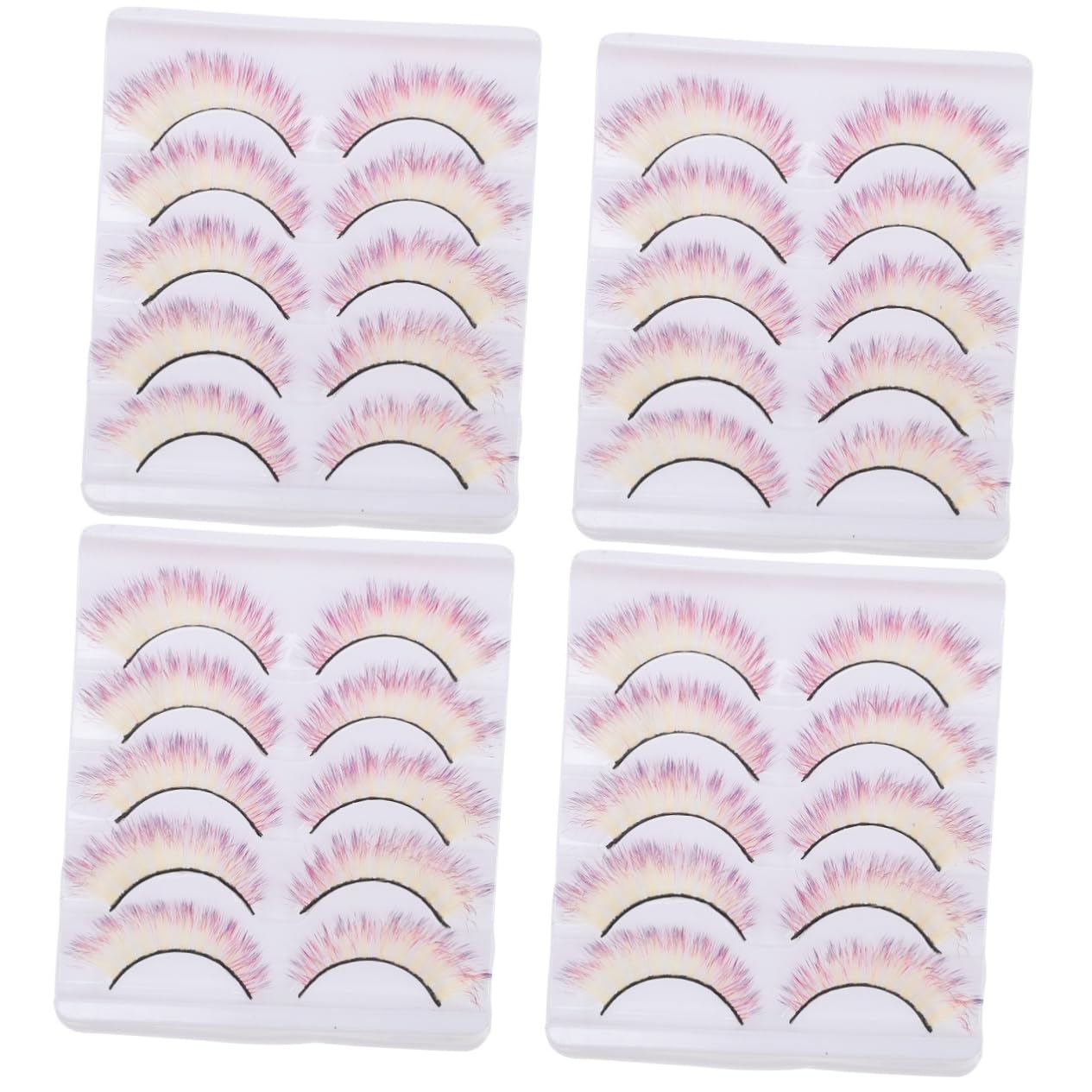 Healeved 4 Set Di Ciglia Finte A Lunghezza Intera Extension Per Ciglia Soffici 3d Look Per Donne Per Trucco Da Sfilata Di Moda 5 Paia*4