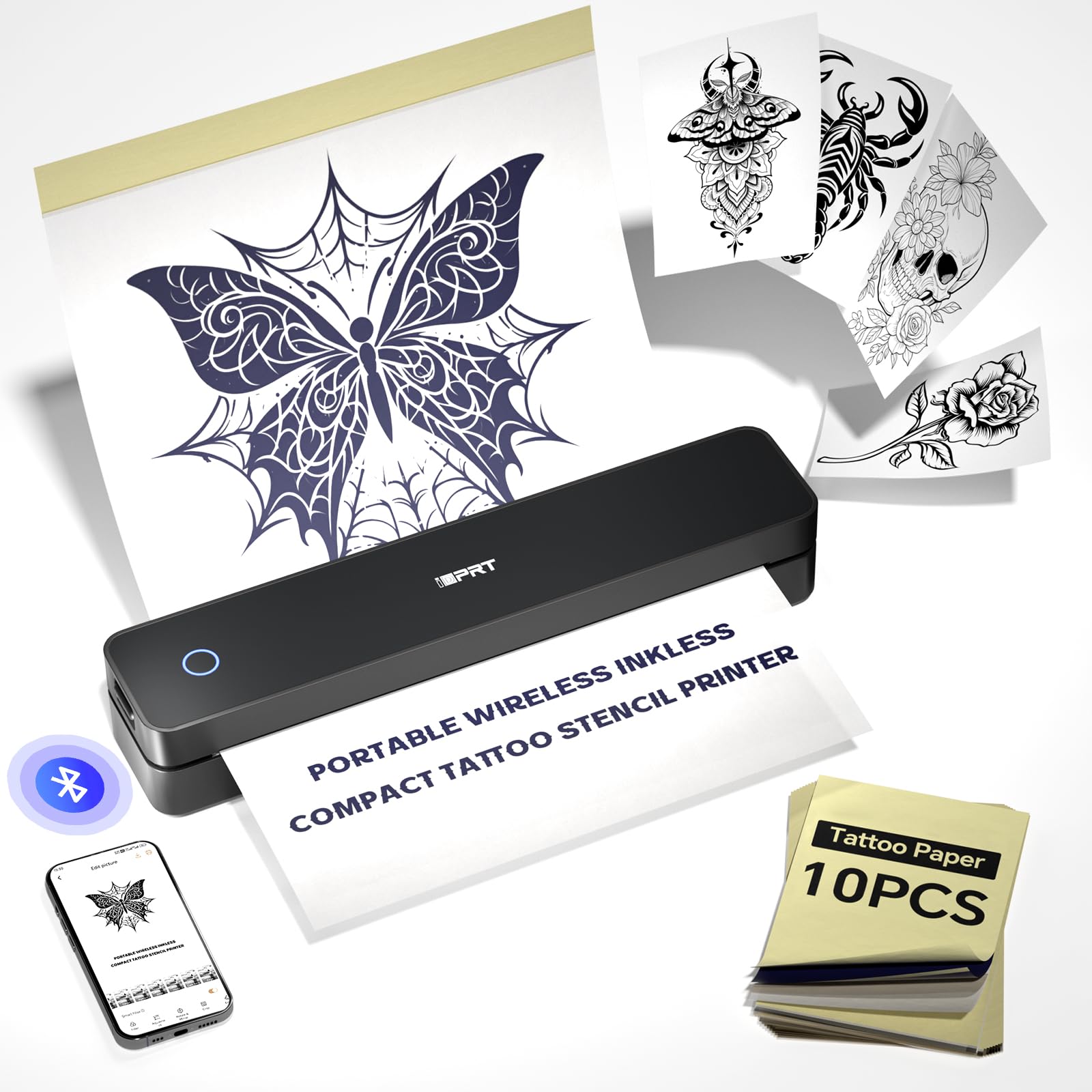 iDPRT Tattoo Stencil Printer with 10pcs Tattoo Transfer Paper