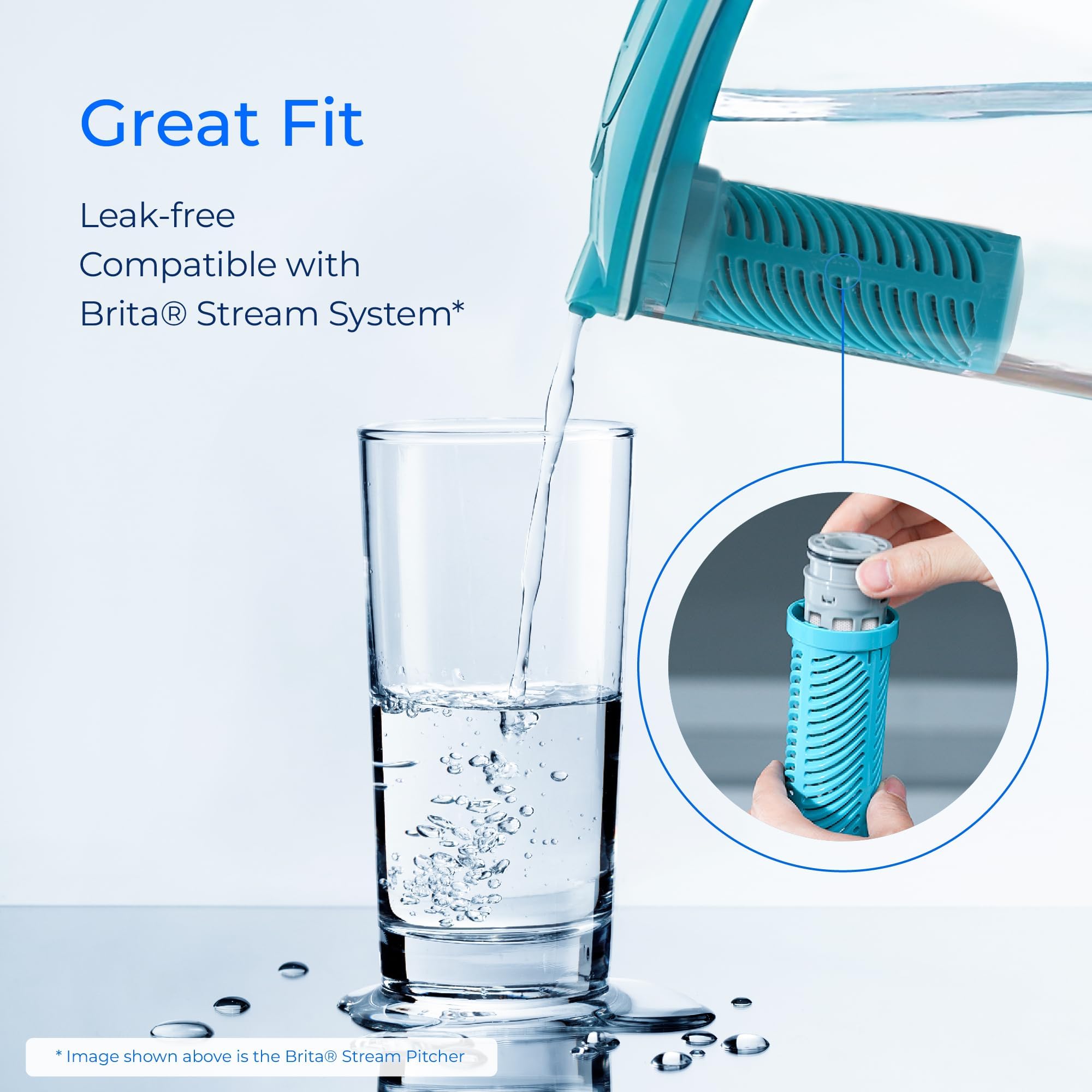 Waterdrop Replacement for Brita Stream Pitcher Water Filter Brita OB05 Filter Pitchers and Dispensers Pour Through Filters Upgraded — view 2