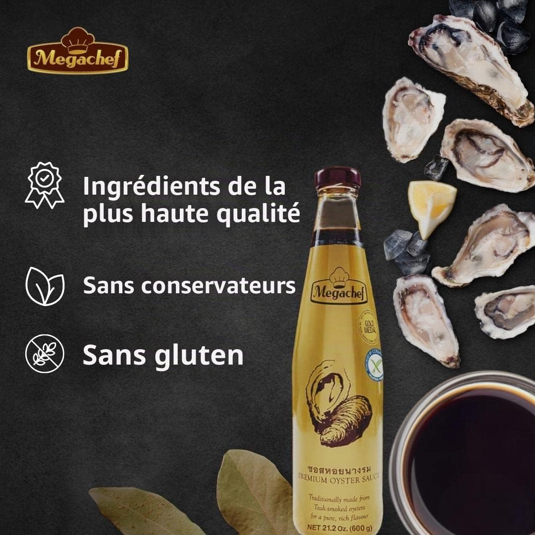 Megachef Sauce Huître Sans Gluten - 5,4 kg Condiment | Sauce asiatique authentique de Thaïlande, qualité premium, parfait pour cuisiner et assaisonner vos plats