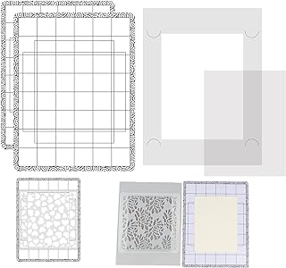 3Pcs/Set Stick and Stamp Mat and fixed Stamp Blending Template Multi Use Low Tack Mat for DIY Projects Paper Card Scrapbooking To Hold Project In Placeholding stencil in place while ink blending fixed