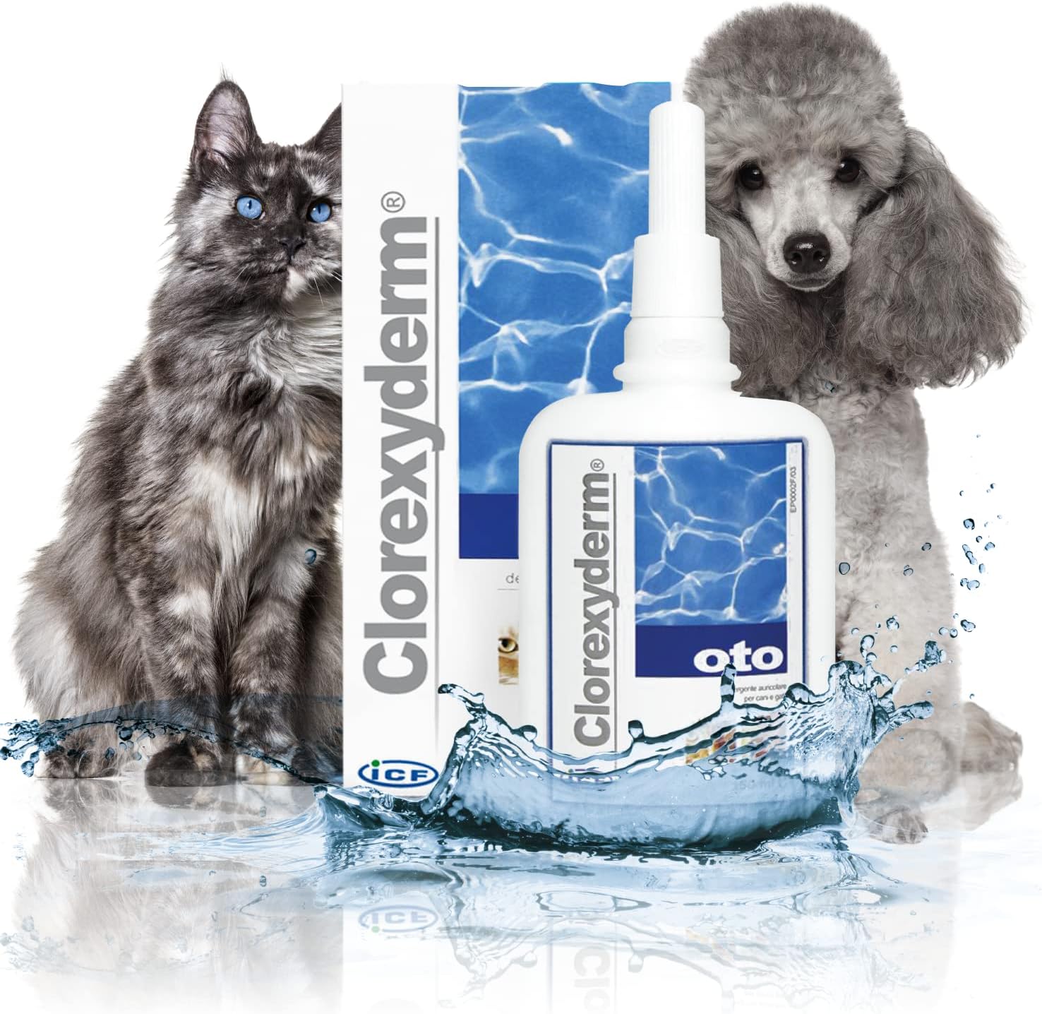 ICF Oto Ear Cleaner Solution for Dogs & Cat Ears Ear Cleaner & Wax Remover Simple to Use
