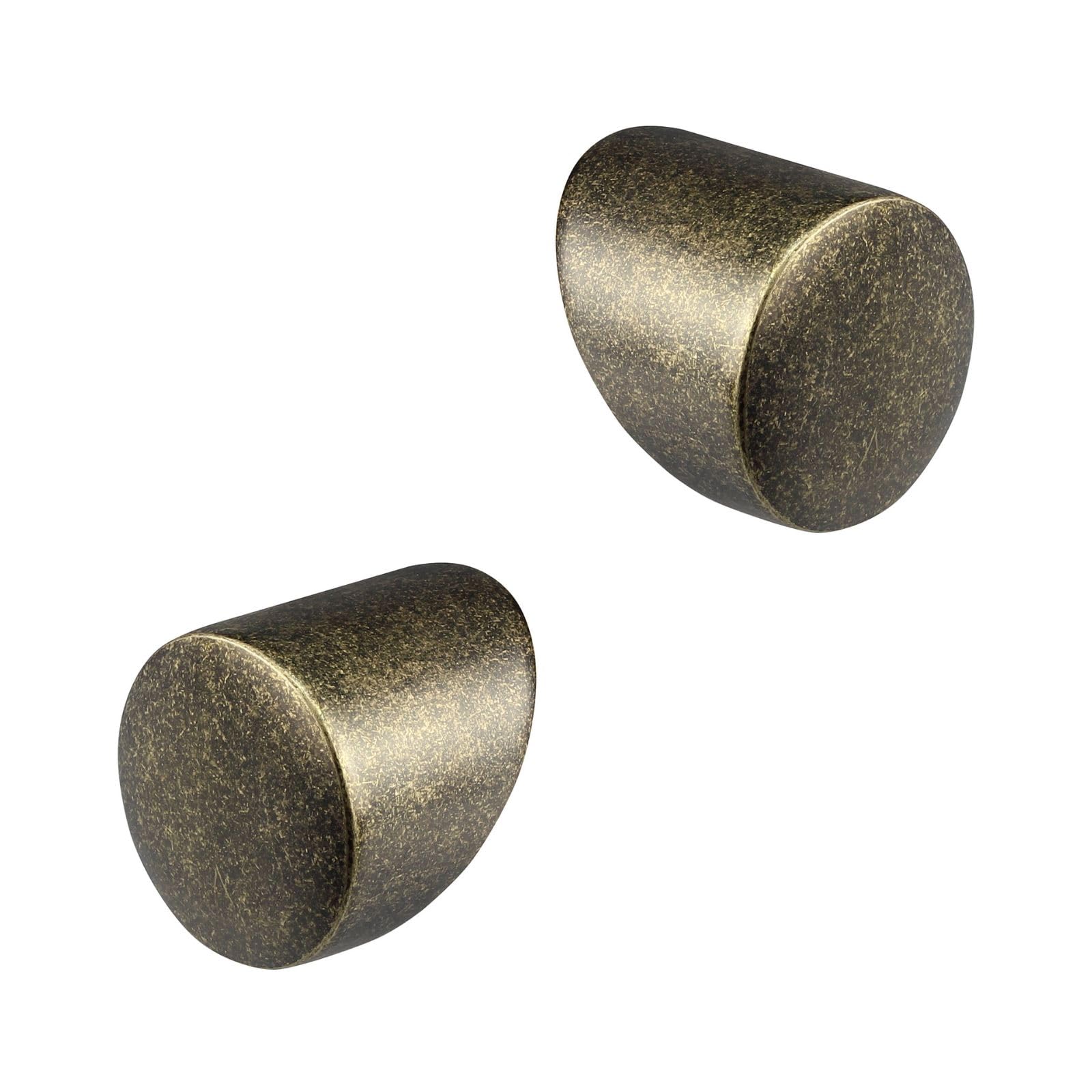 Jackson Woodturners Forge Handrail End Caps โ for 45mm Diameter Round Mopstick Handrails, Pair โ Stair Handrail Fittings with Screws (Antique Brass)
